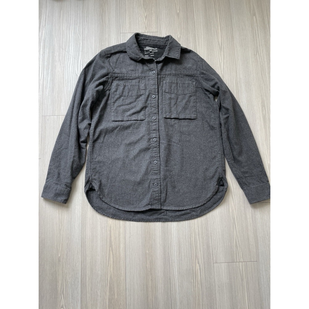 REI Women's Grey Felt Flannel Size Small Autumn Layer Cozy